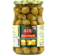 merkanto product МАСЛИНИ ЗЕЛЕНИ С ЧУШКА 400 ГР.ЕСЕ БУРКАН image 