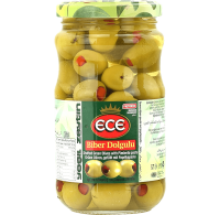 merkanto product МАСЛИНИ ЕСЕ ЗЕЛЕНИ С ЧУШКА 200 ГР Б-Н image 